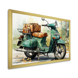 Green Scooter All Purpose Utility - Scooter Canvas Wall Art