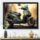 Green Scooter Cafe Racer - Scooter Canvas Wall Art