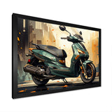 Green Scooter Cafe Racer - Scooter Canvas Wall Art