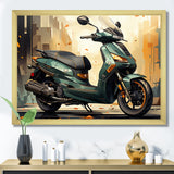 Green Scooter Cafe Racer - Scooter Canvas Wall Art
