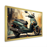 Green Scooter Cafe Racer - Scooter Canvas Wall Art