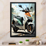 White Coral Scooter City Cruiser - Scooter Canvas Wall Art