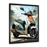 White Coral Scooter City Cruiser - Scooter Canvas Wall Art