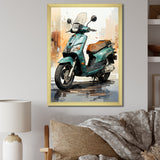 Green Scooter City Cruiser - Scooter Canvas Wall Art