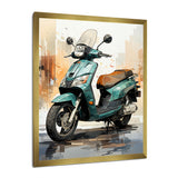 Green Scooter City Cruiser - Scooter Canvas Wall Art