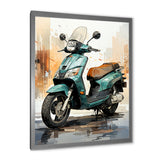 Green Scooter City Cruiser - Scooter Canvas Wall Art