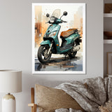 Green Scooter City Cruiser - Scooter Canvas Wall Art