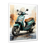 Green Scooter City Cruiser - Scooter Canvas Wall Art