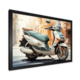 Beige Scooter City Explorer - Scooter Canvas Wall Art