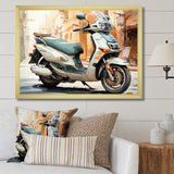 Beige Scooter City Explorer - Scooter Canvas Wall Art