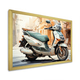Beige Scooter City Explorer - Scooter Canvas Wall Art