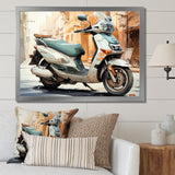 Beige Scooter City Explorer - Scooter Canvas Wall Art