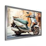 Beige Scooter City Explorer - Scooter Canvas Wall Art