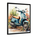 Blue Scooter Coastal Cruiser I - Scooter Canvas Wall Art
