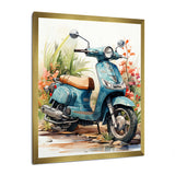Blue Scooter Coastal Cruiser I - Scooter Canvas Wall Art