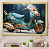 Turquoise Gold Scooter Custom Cruiser I - Scooter Canvas Wall Art