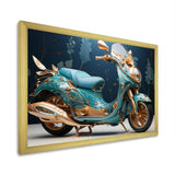 Turquoise Gold Scooter Custom Cruiser I - Scooter Canvas Wall Art