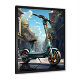 Turquoise Gold Scooter Electric Glide - Scooter Canvas Wall Art