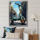 Turquoise Gold Scooter Electric Glide - Scooter Canvas Wall Art