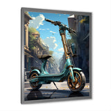 Turquoise Gold Scooter Electric Glide - Scooter Canvas Wall Art