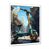 Turquoise Gold Scooter Electric Glide - Scooter Canvas Wall Art