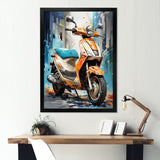 Coral Electric Glide Scooter - Scooter Canvas Wall Art