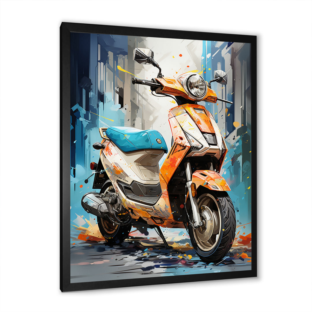 Coral Electric Glide Scooter - Scooter Canvas Wall Art