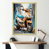 Coral Electric Glide Scooter - Scooter Canvas Wall Art