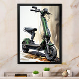Green Scooter Electric Glide - Scooter Canvas Wall Art