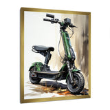 Green Scooter Electric Glide - Scooter Canvas Wall Art