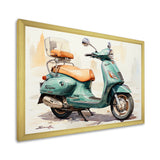 Green Scooter Family Fun - Scooter Canvas Wall Art