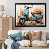 Blue Family Fun Scooter - Scooter Canvas Wall Art