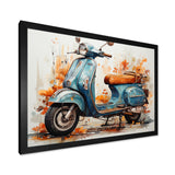 Blue Family Fun Scooter - Scooter Canvas Wall Art
