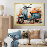 Blue Family Fun Scooter - Scooter Canvas Wall Art