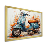 Blue Family Fun Scooter - Scooter Canvas Wall Art