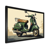 Green Scooter Retro Electric I - Scooter Canvas Wall Art