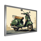 Green Scooter Retro Electric I - Scooter Canvas Wall Art