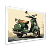 Green Scooter Retro Electric I - Scooter Canvas Wall Art