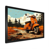 Coral Scooter In Country Retro - Scooter Canvas Wall Art