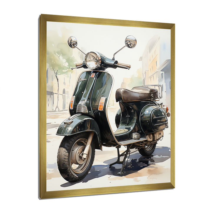 Scooter Retro Rider I - Scooter Canvas Wall Art