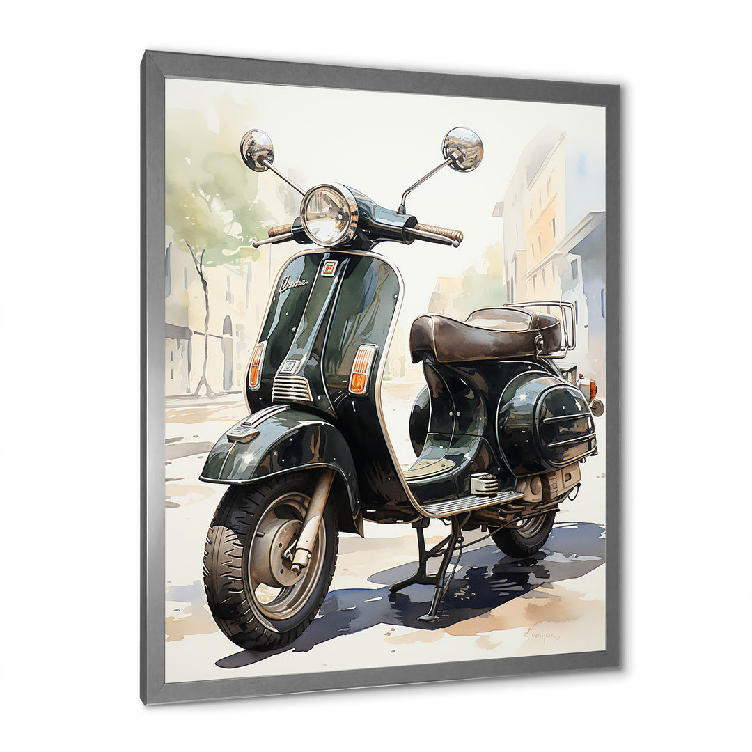 Scooter Retro Rider I - Scooter Canvas Wall Art