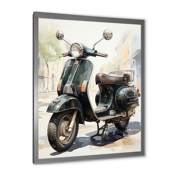 Scooter Retro Rider I - Scooter Canvas Wall Art