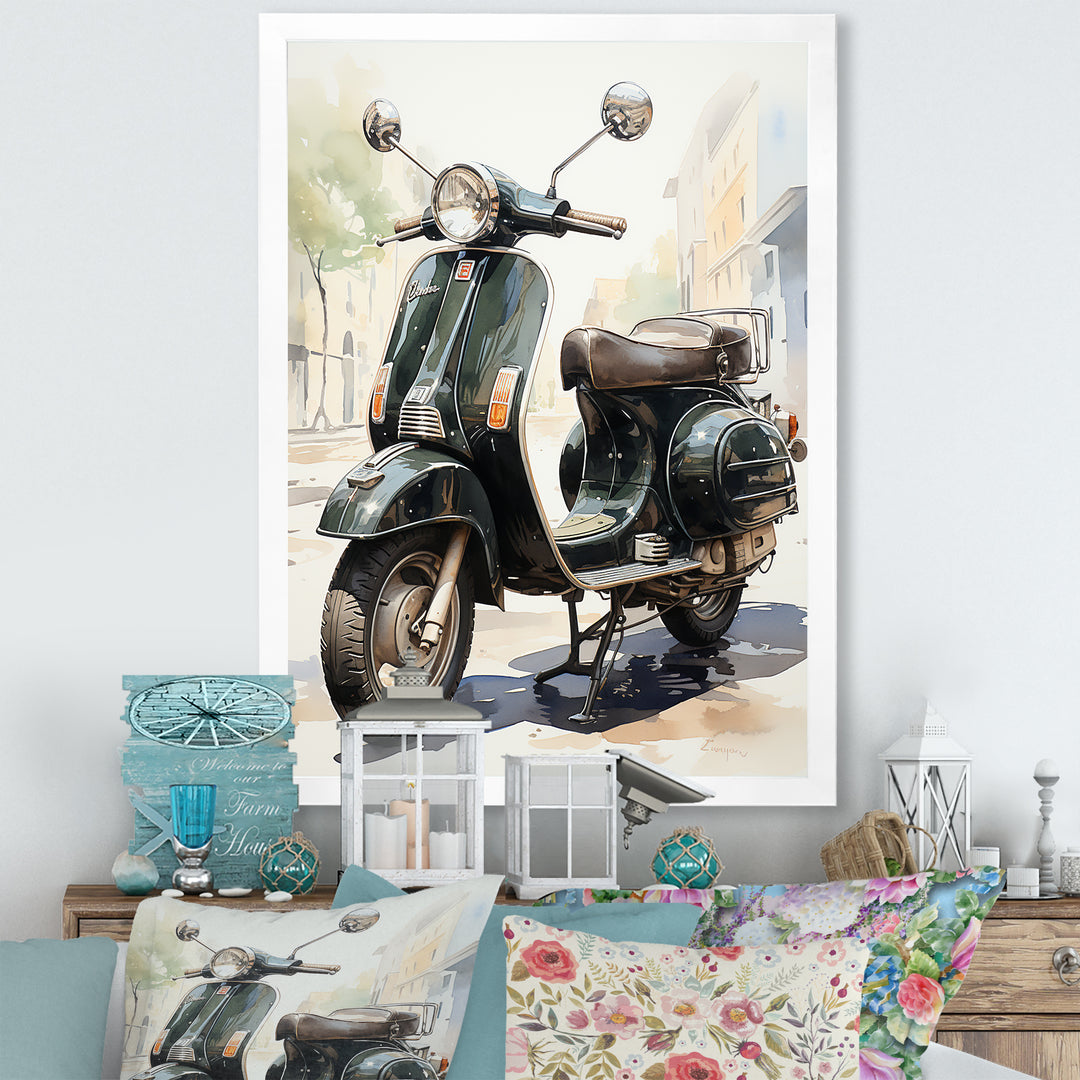 Scooter Retro Rider I - Scooter Canvas Wall Art
