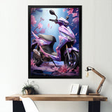 Purple Scooter Sporty Speedster - Scooter Canvas Wall Art