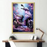 Purple Scooter Sporty Speedster - Scooter Canvas Wall Art