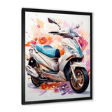 White Scooter Sporty Speedster - Scooter Canvas Wall Art