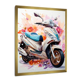 White Scooter Sporty Speedster - Scooter Canvas Wall Art