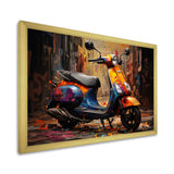 Orange Blue Scooter Street Styler - Scooter Canvas Wall Art