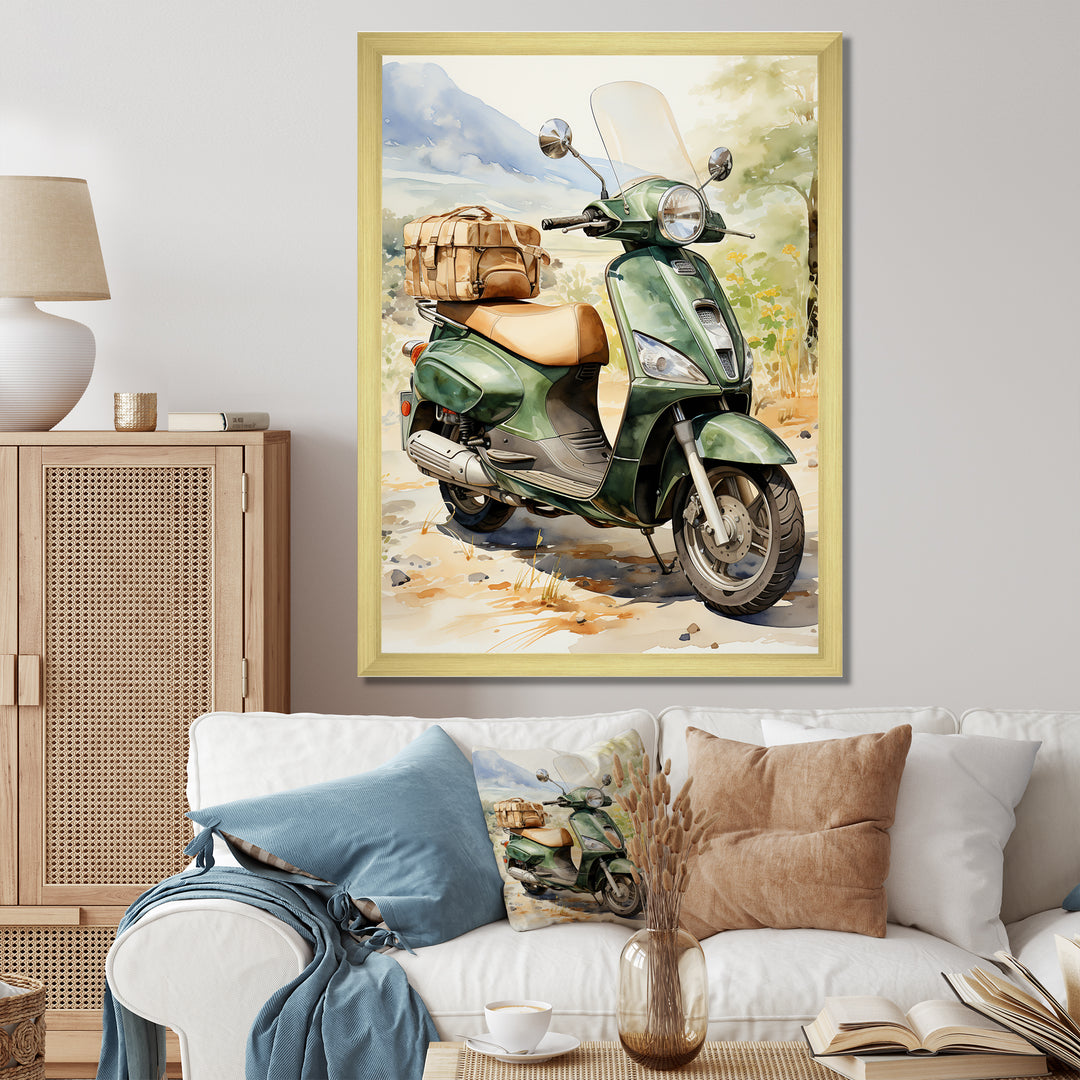 Scooter Touring Companion I - Scooter Canvas Wall Art