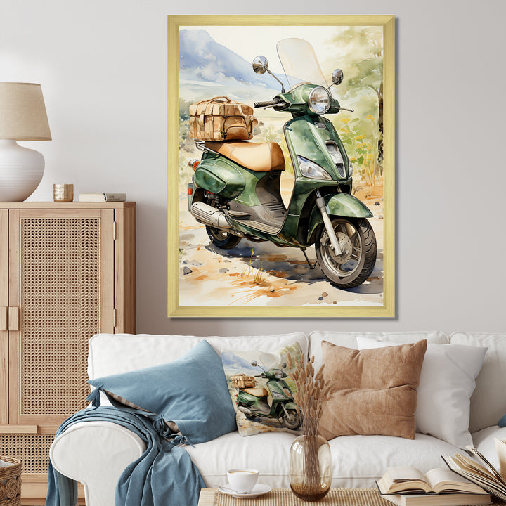 Scooter Touring Companion I - Scooter Canvas Wall Art